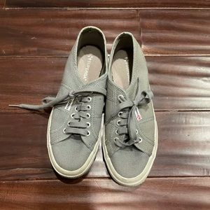 Grey superga shoes